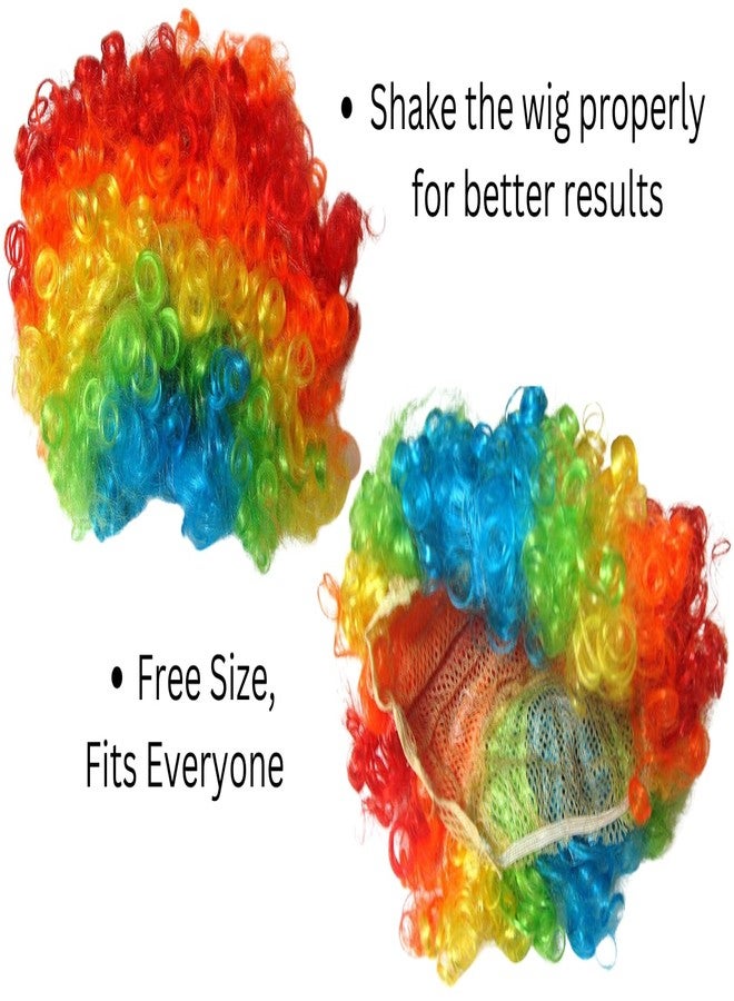 Artonezt مجموعة أرتونيزت من قطعتين، شعر مستعار ملون للجنسين بتصميم مهرج أفرو كيرلي مالينغا، شعر مستعار أنيق للحفلات، شعر مستعار مستقيم مورغا، احتفالاً بمهرجان هولي - Image 3